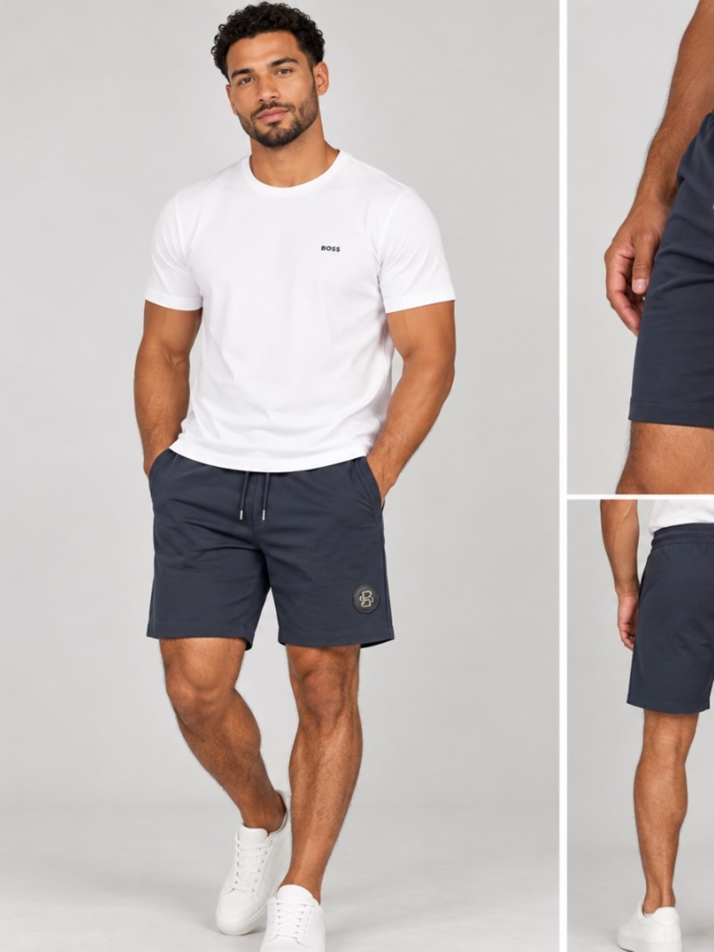 Hugo boss, blue cotton shorts